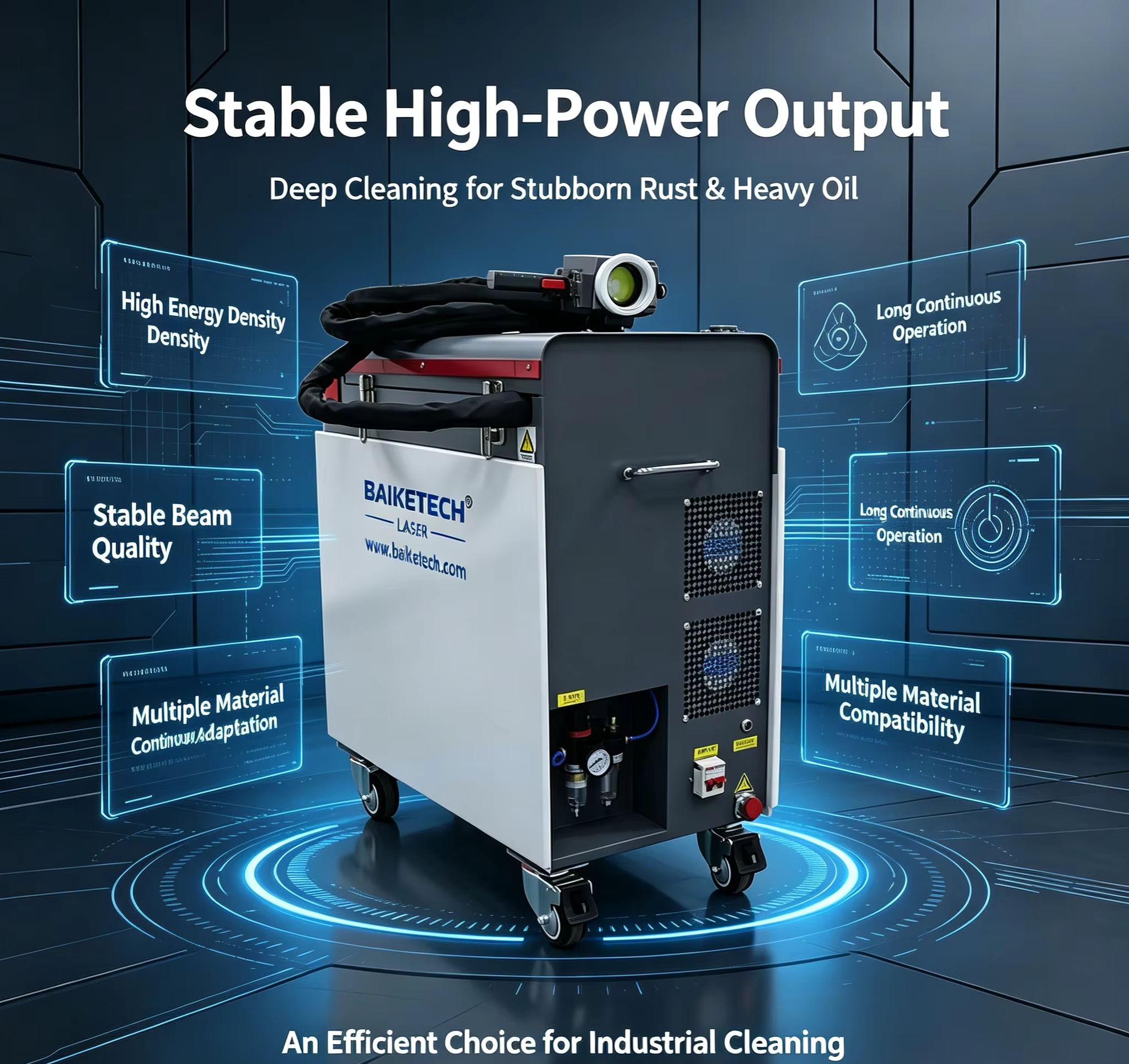 Industrial Fiber Laser - Cabinet Continuous Fiber Laser Cleaning Machine
