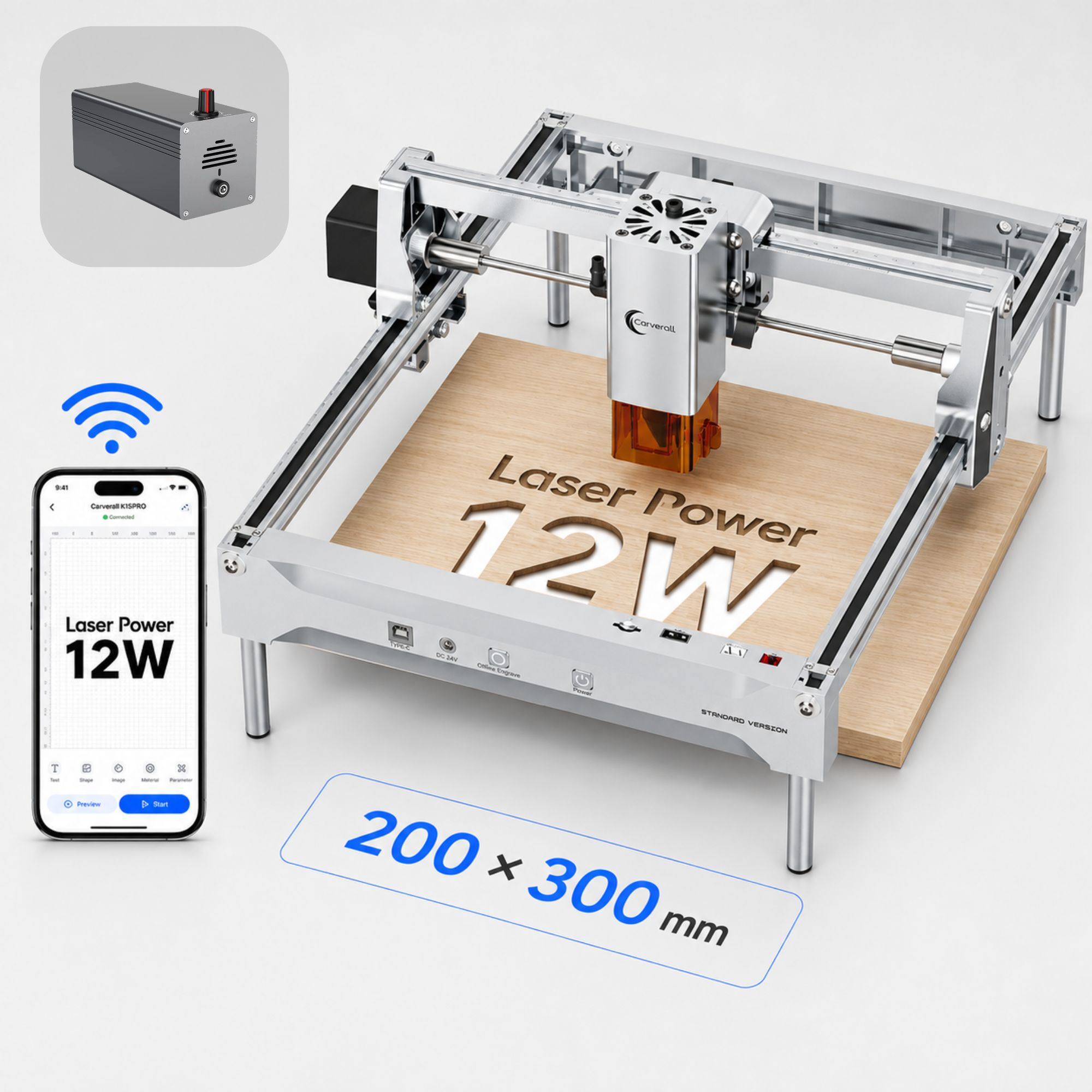 Industrial Laser Equipment - K15 PRO 12W Laser Engraver Cutter