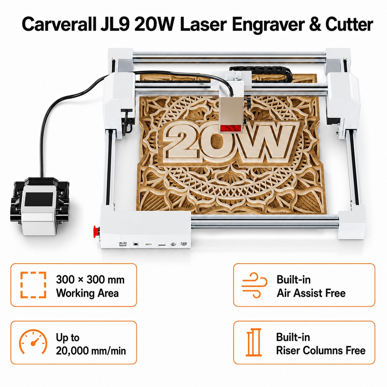 Carverall JL9 20W Laser Engrav - Industrial Laser Equipment ulasan dan harga